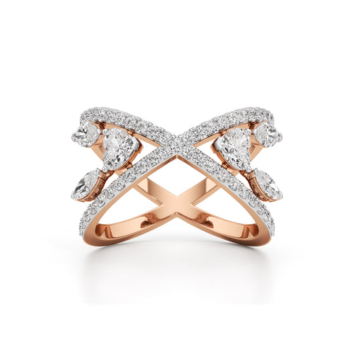 Aurora Crossfire Diamond Ring