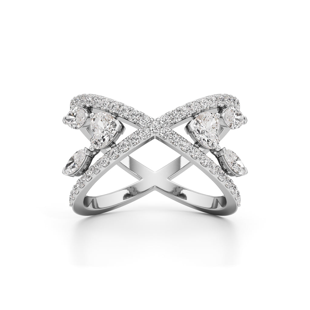 Aurora Crossfire Diamond Ring