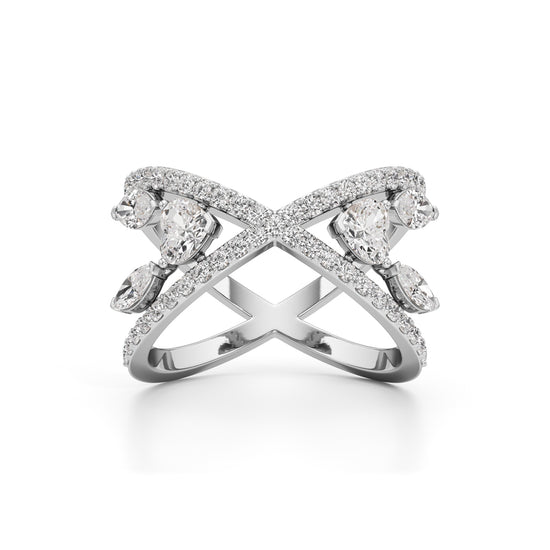 Aurora Crossfire Diamond Ring
