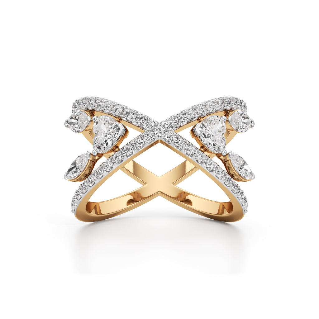 Aurora Crossfire Diamond Ring