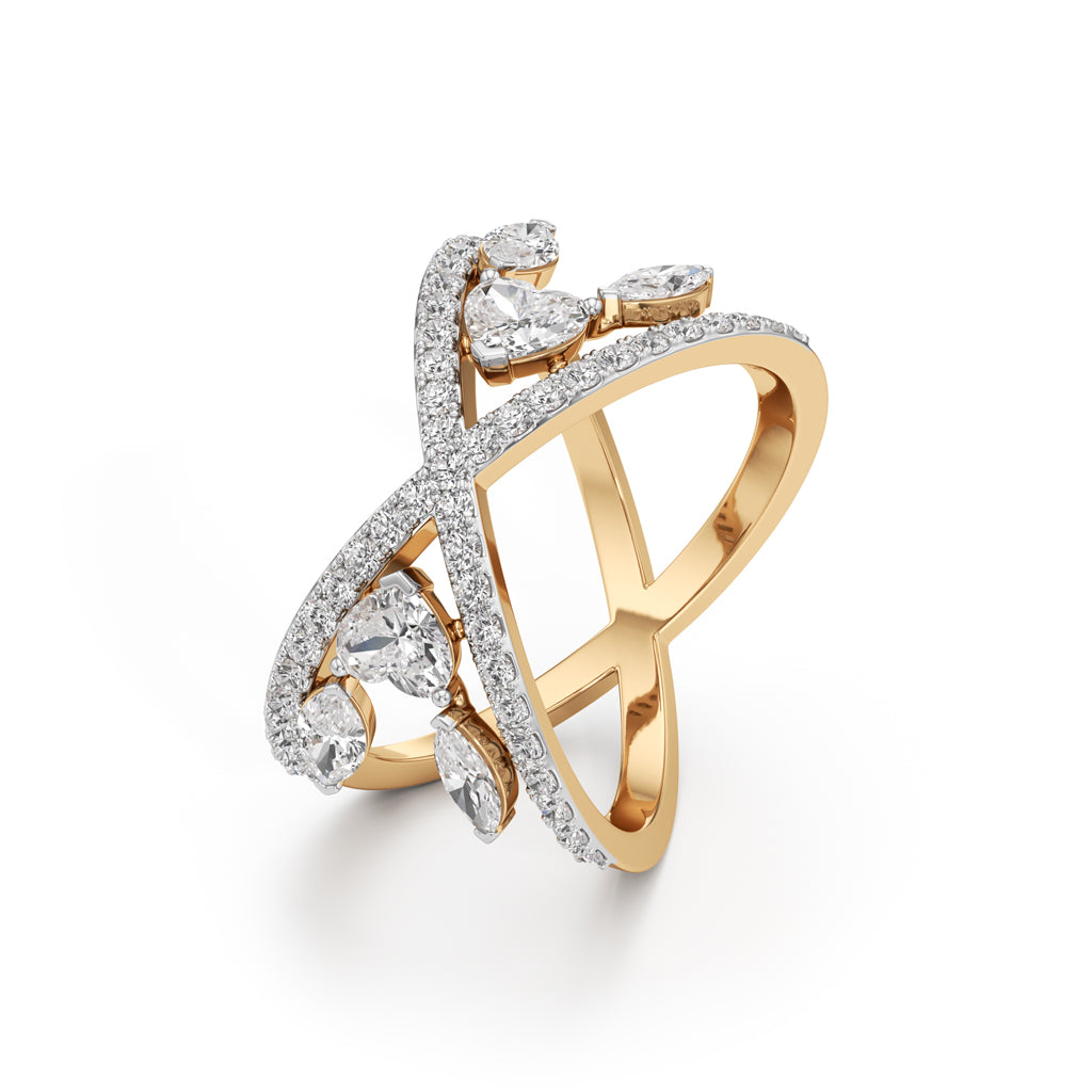 Aurora Crossfire Diamond Ring