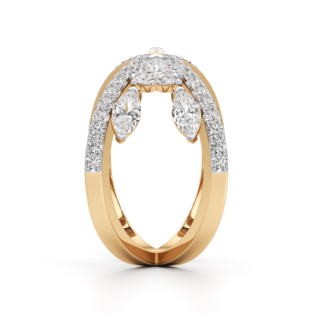 Aurora Crossfire Diamond Ring