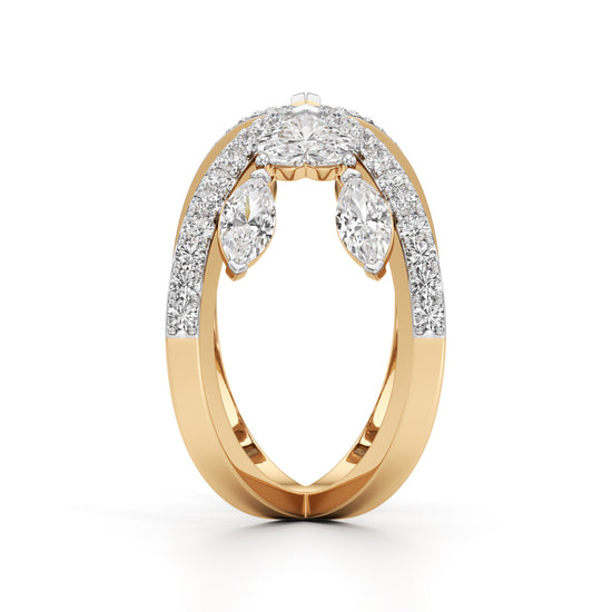 Aurora Crossfire Diamond Ring