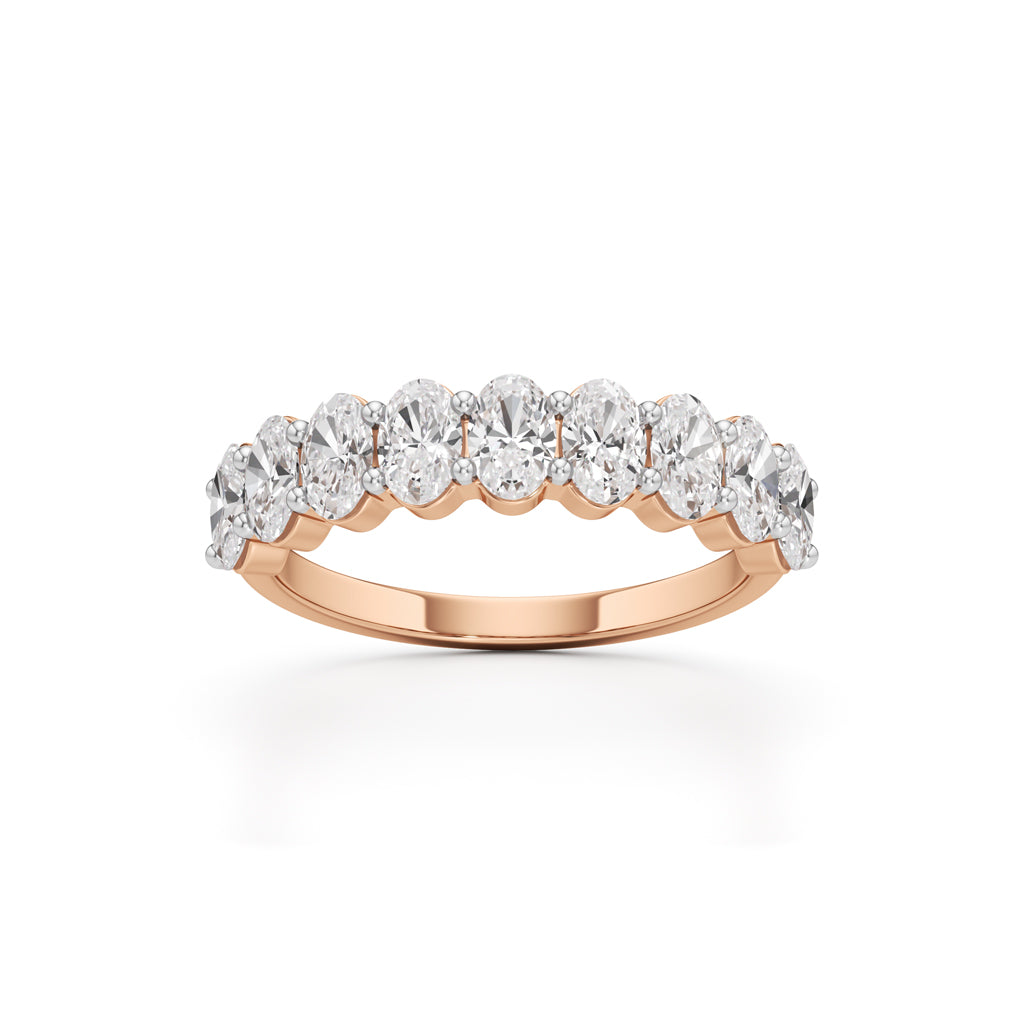 Elysia NineStone Oval Diamond Band