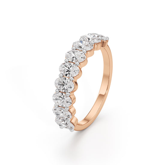 Elysia NineStone Oval Diamond Band