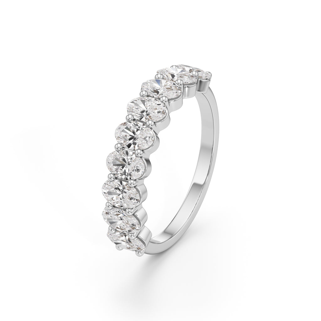 Elysia NineStone Oval Diamond Band