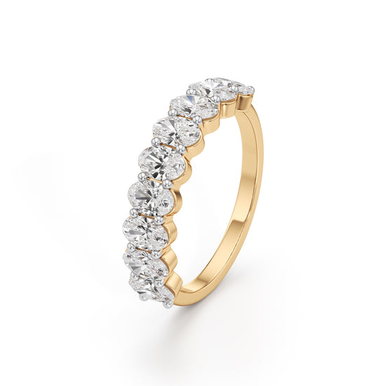 Elysia NineStone Oval Diamond Band