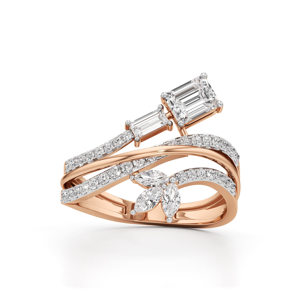 Celestia Luxe Twin-Baguette Diamond Ring
