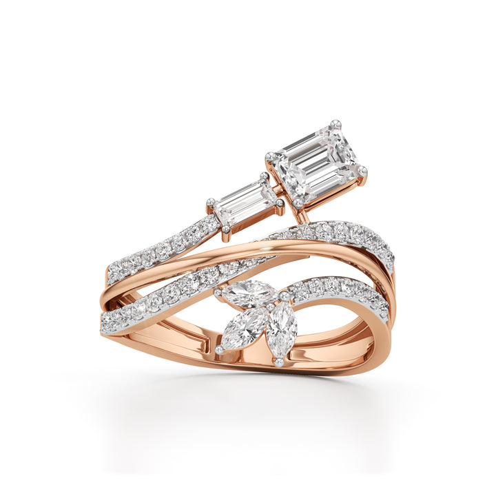 Celestia Luxe Twin-Baguette Diamond Ring
