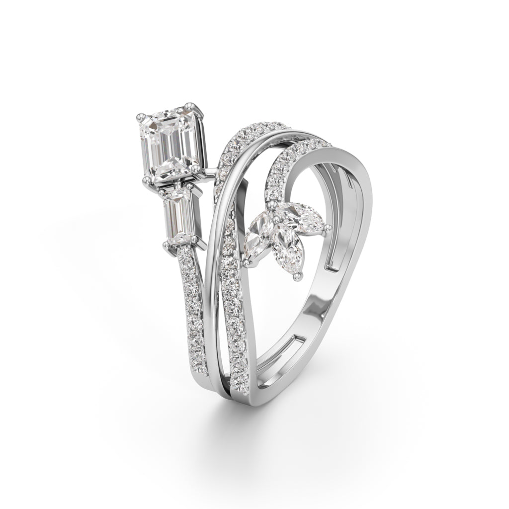 Celestia Luxe TwinBaguette Diamond Ring