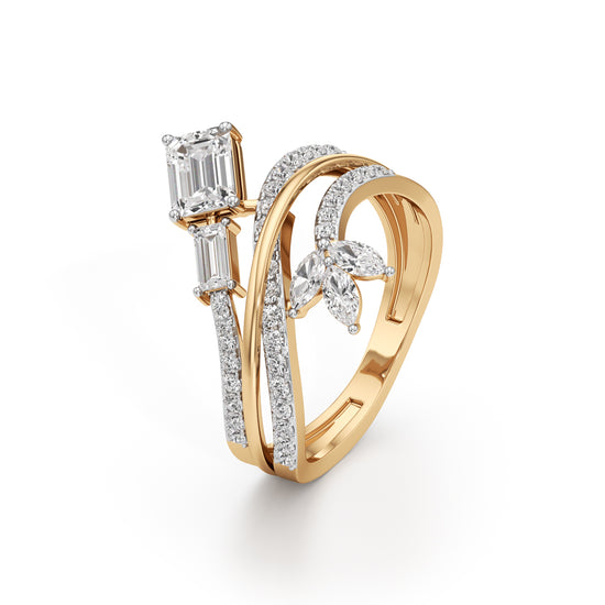 Celestia Luxe Twin-Baguette Diamond Ring