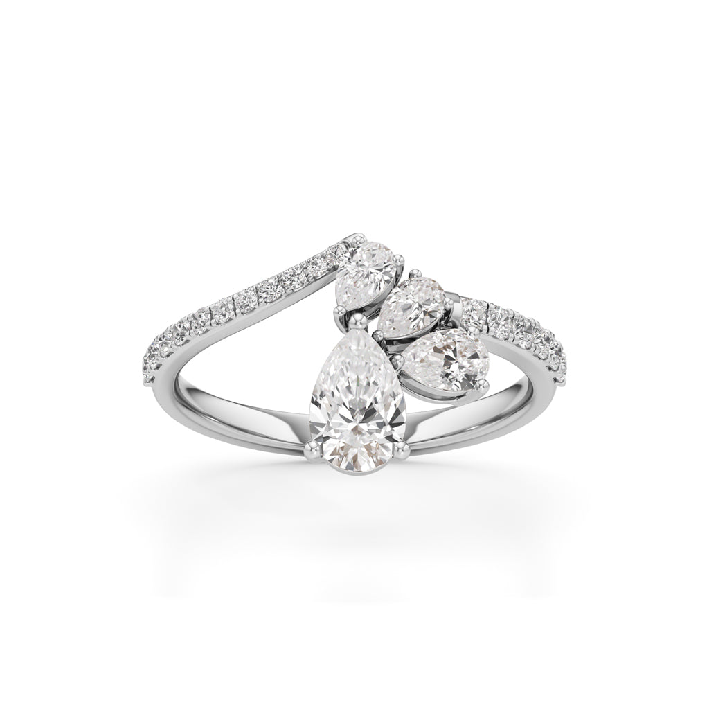 Celestia Pear Cluster Diamond Ring