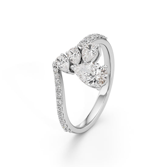 Celestia Pear Cluster Diamond Ring