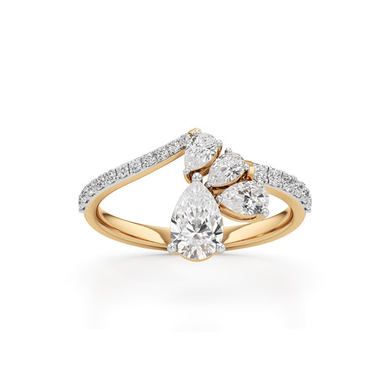 Celestia Pear Cluster Diamond Ring