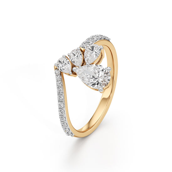 Celestia Pear Cluster Diamond Ring