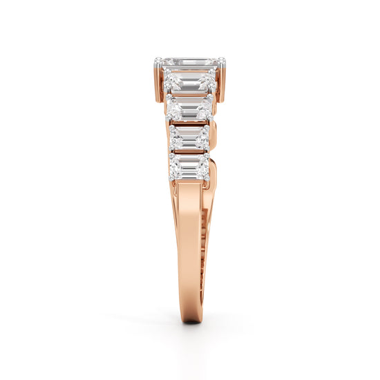 Aurelia Chain-Link Emerald Diamond Ring