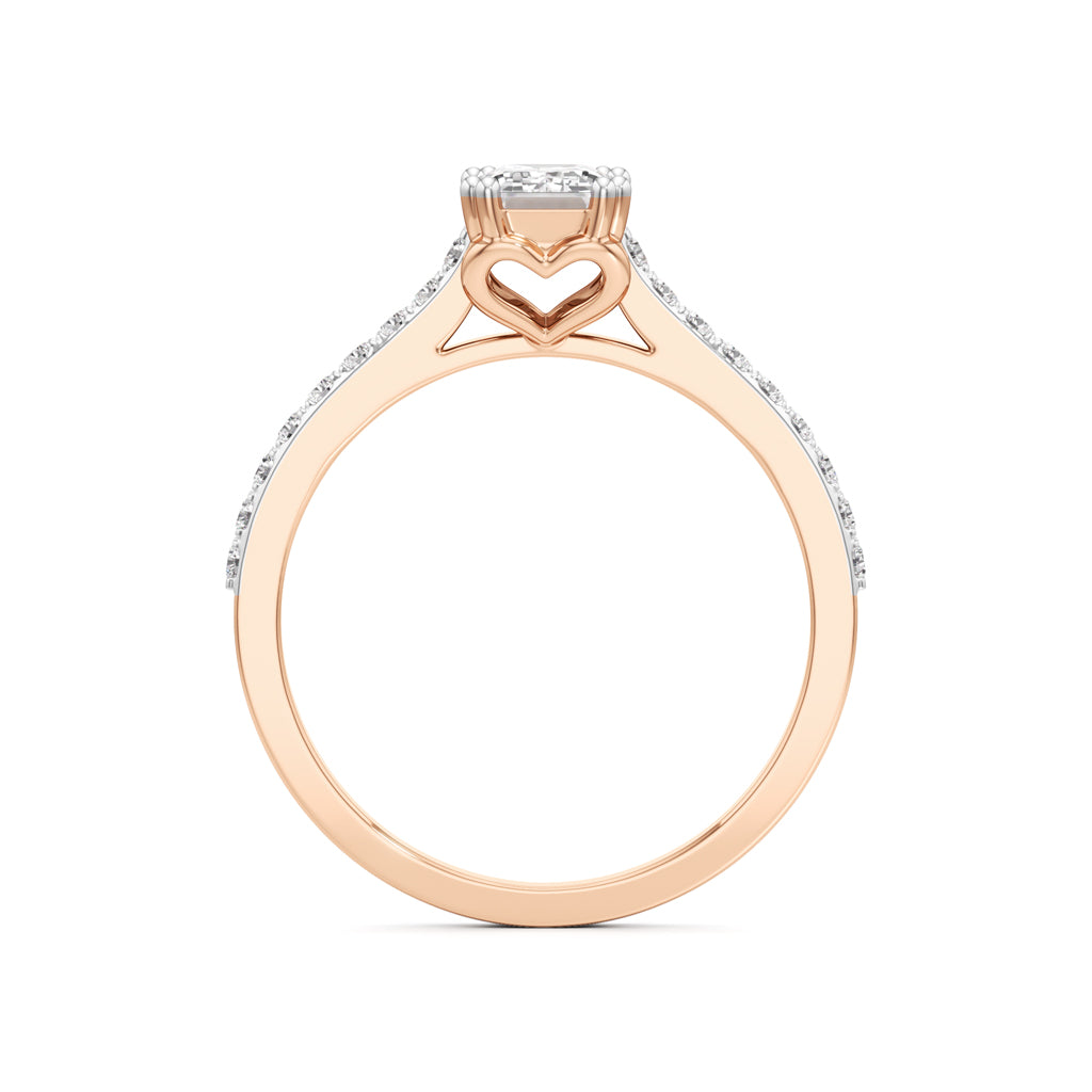1Ct Emeralde Shape Engagement Collection Side Stone