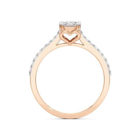 1Ct Emeralde Shape Engagement Collection Side Stone