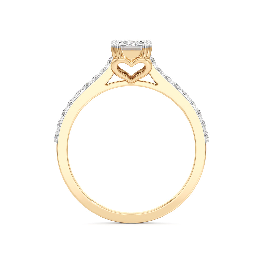1Ct Emeralde Shape Engagement Collection Side Stone