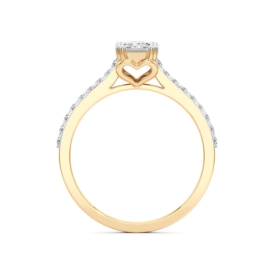 1Ct Emeralde Shape Engagement Collection Side Stone