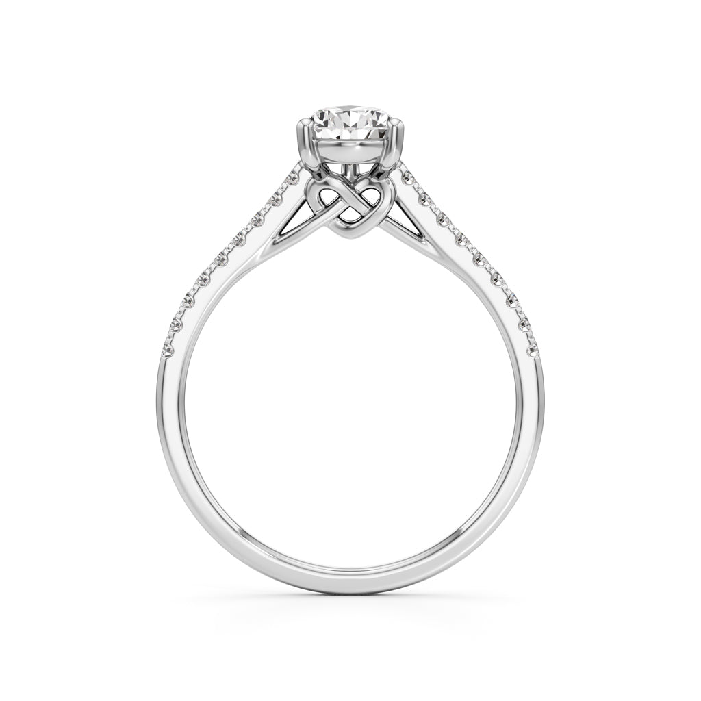 Teardrop Grace  071 Ct Pear Shape Side Stone Ring