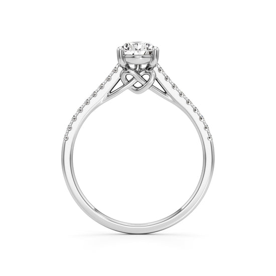 Teardrop Grace  071 Ct Pear Shape Side Stone Ring