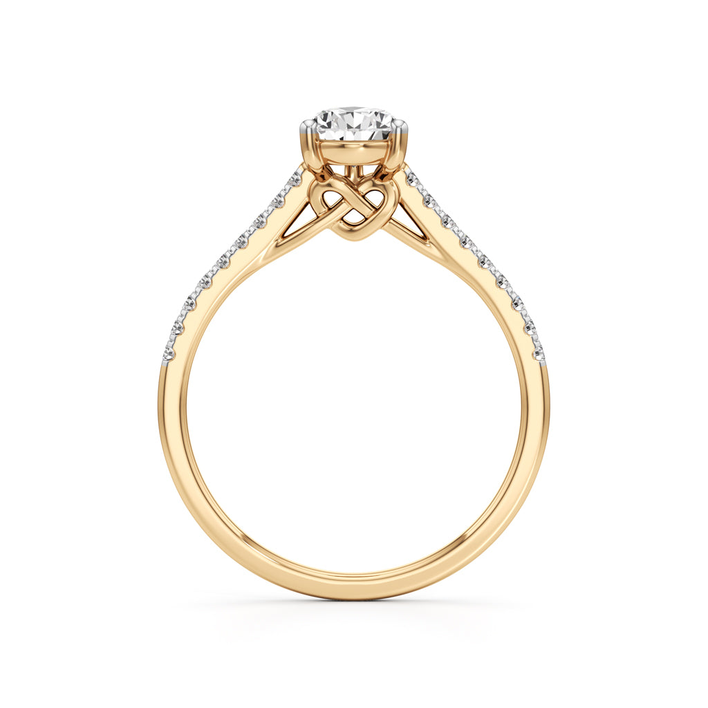 Teardrop Grace  071 Ct Pear Shape Side Stone Ring