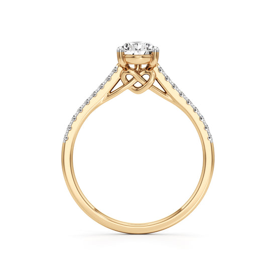 Teardrop Grace  071 Ct Pear Shape Side Stone Ring
