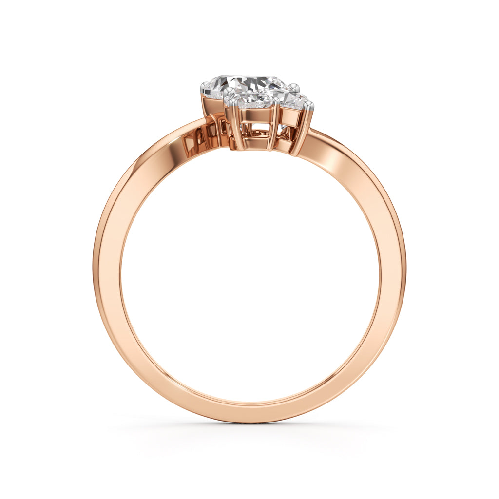 TrioHearts Harmony – 3 Heart Diamond Cluster Ring