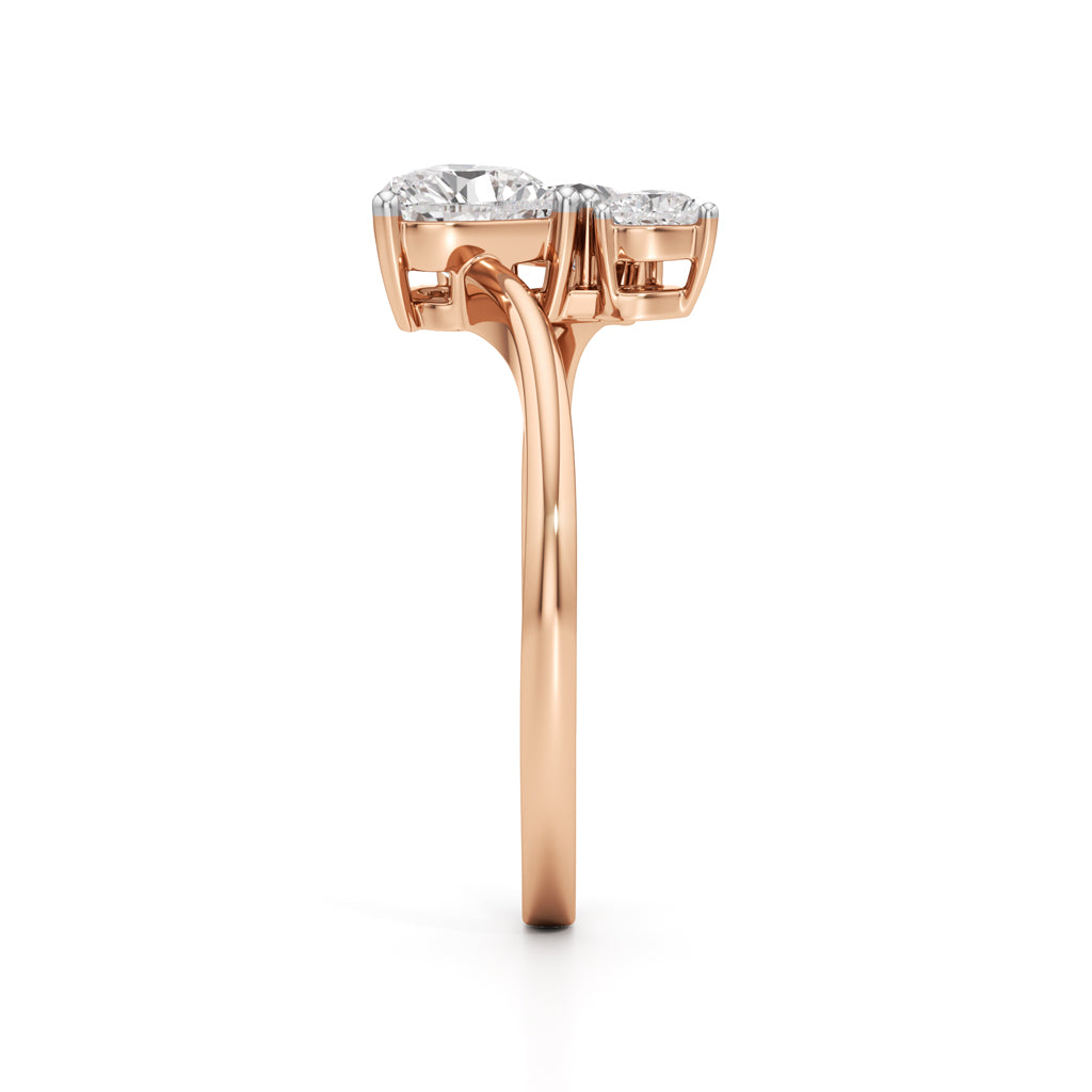 TrioHearts Harmony – 3 Heart Diamond Cluster Ring