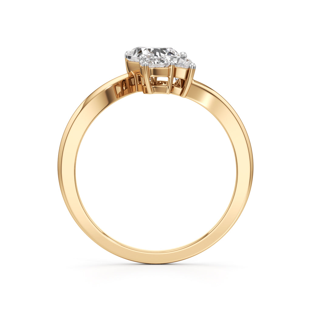 TrioHearts Harmony  3 Heart Diamond Cluster Ring