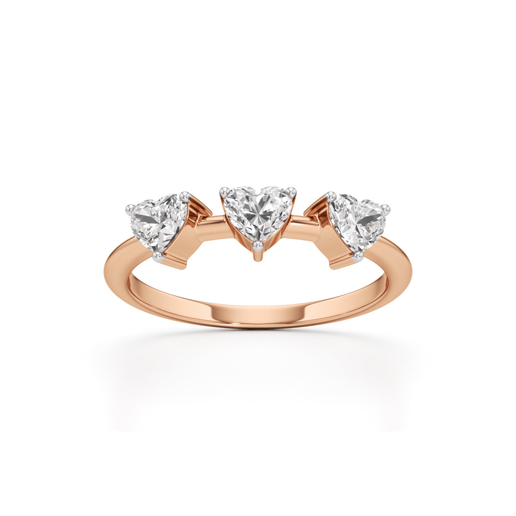 Trilove Heart Trio Diamond Ring
