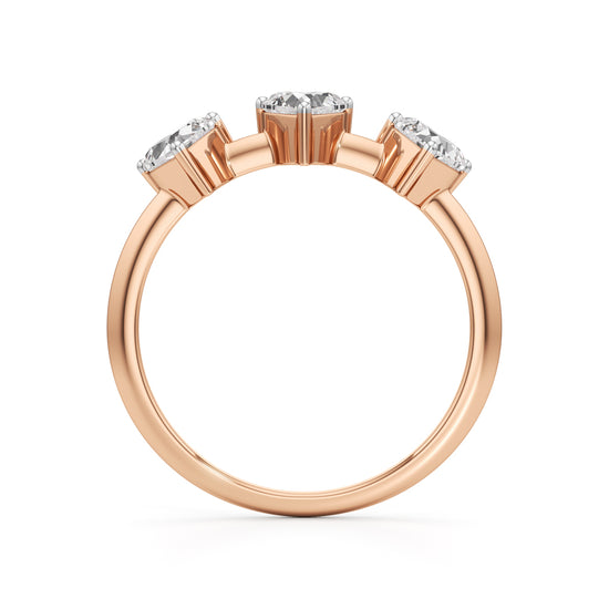 Trilove Heart Trio Diamond Ring