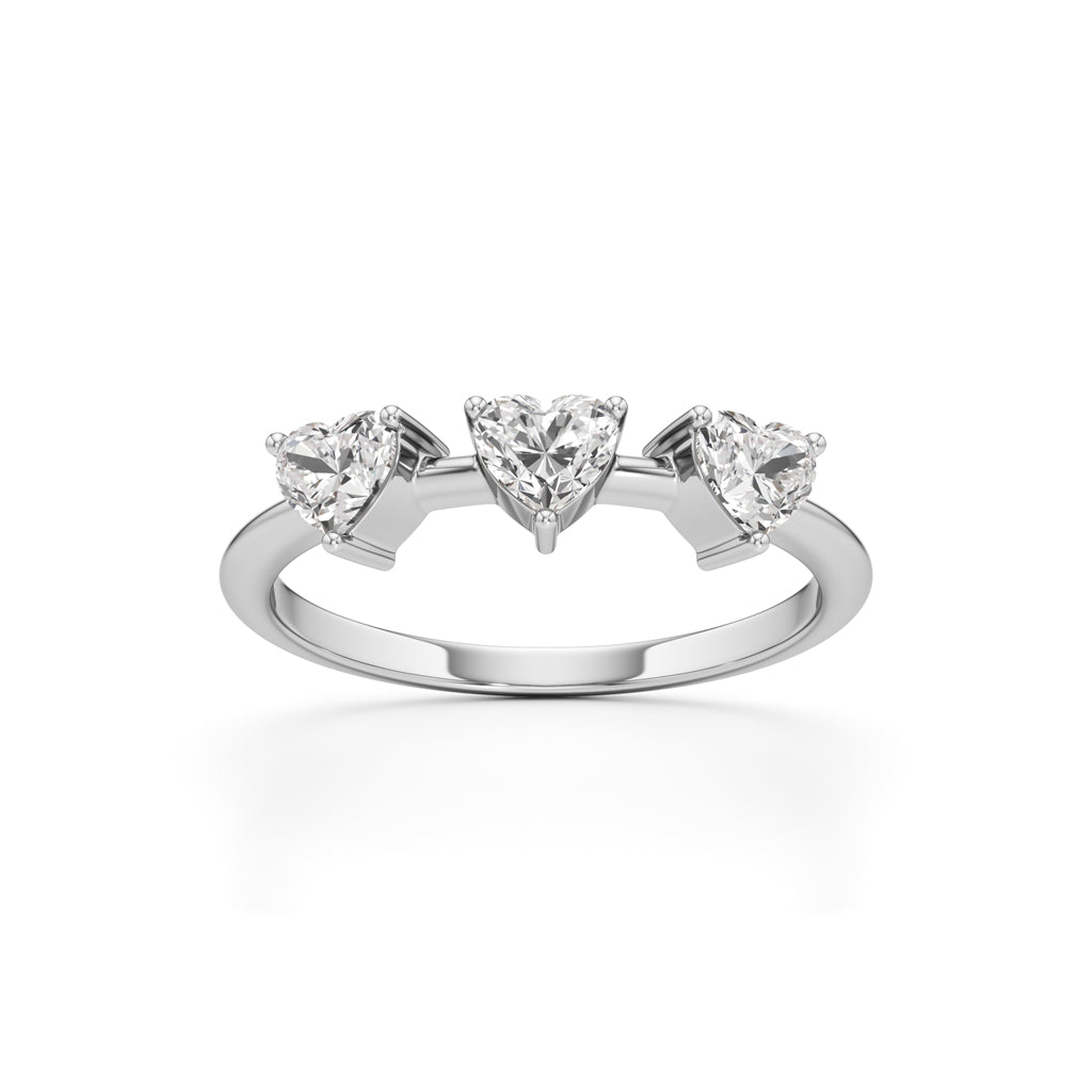 Trilove Heart Trio Diamond Ring