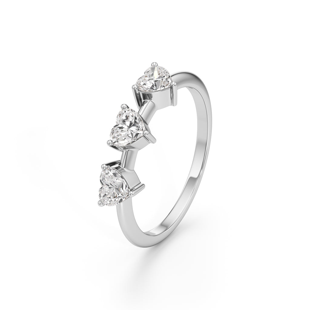 Trilove Heart Trio Diamond Ring