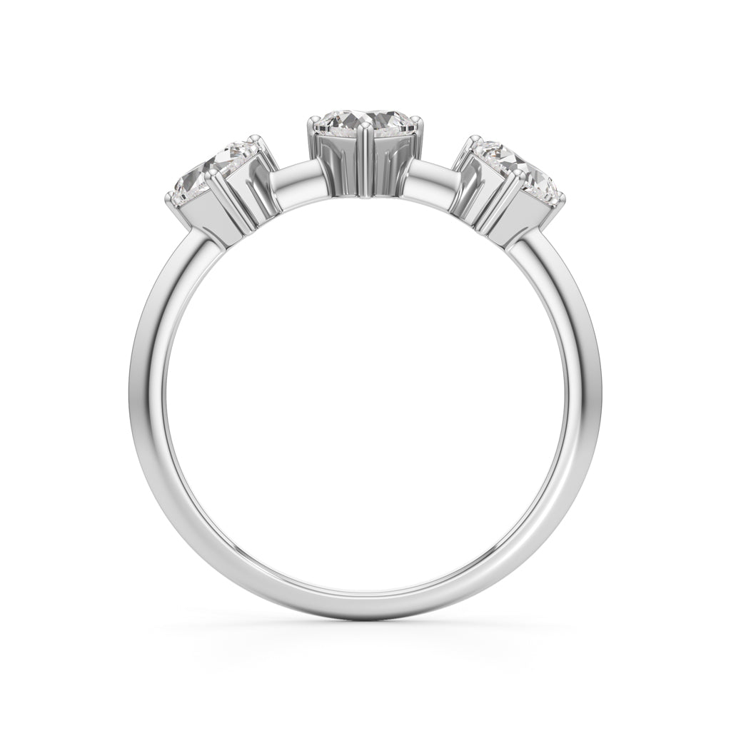 Trilove Heart Trio Diamond Ring