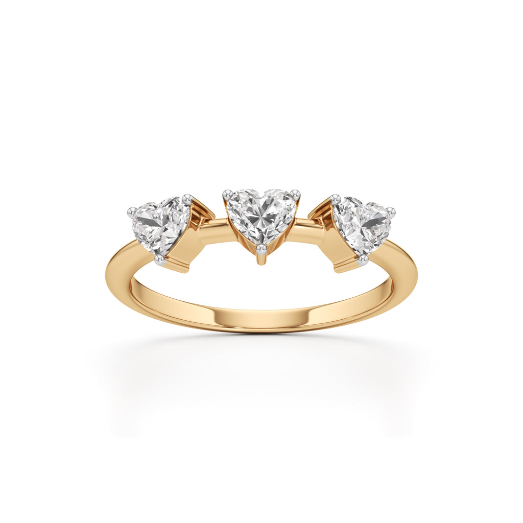 Trilove Heart Trio Diamond Ring