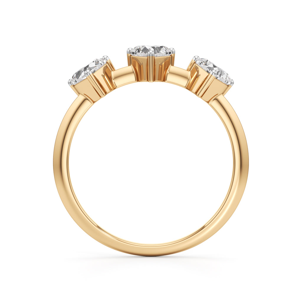 Trilove Heart Trio Diamond Ring