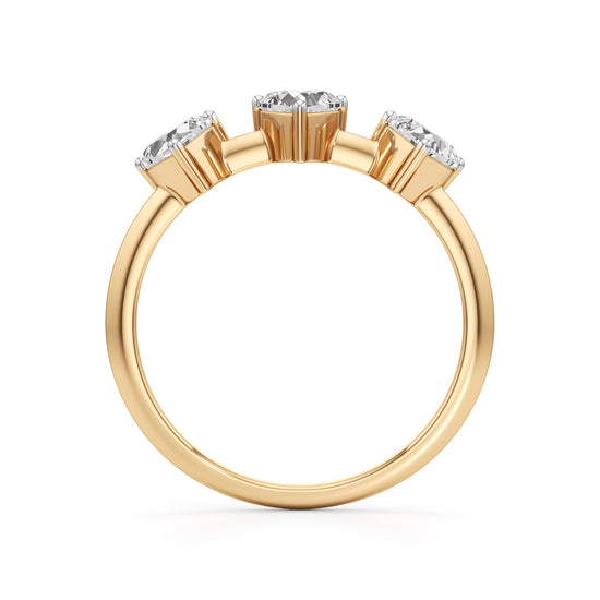 Trilove Heart Trio Diamond Ring