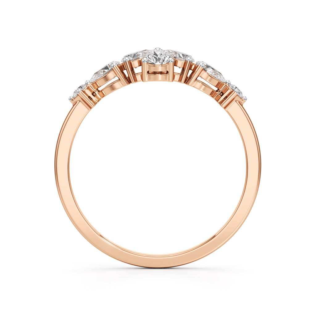 Golden Bloom Pear Diamond Ring