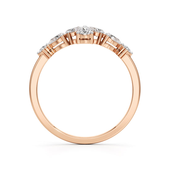 Golden Bloom Pear Diamond Ring