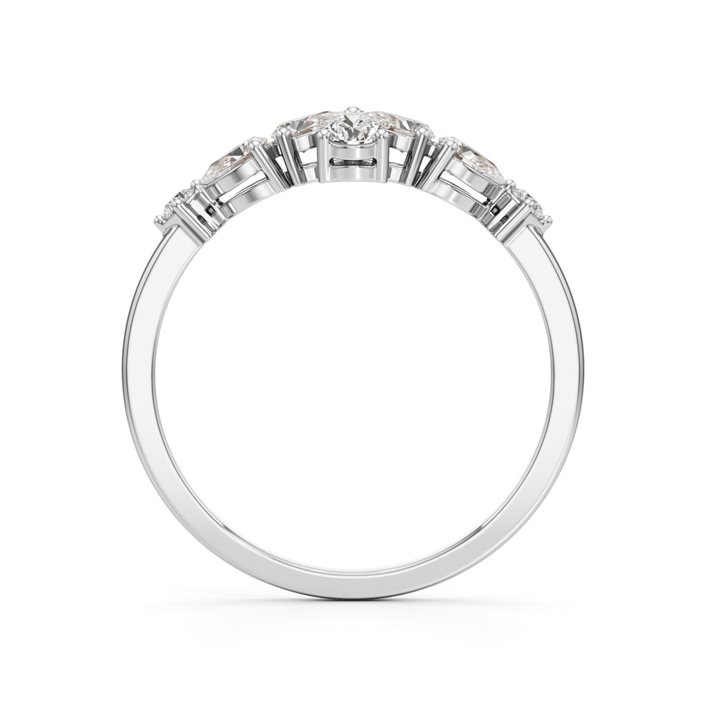 Golden Bloom Pear Diamond Ring
