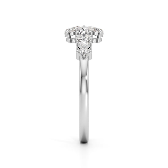 Golden Bloom Pear Diamond Ring