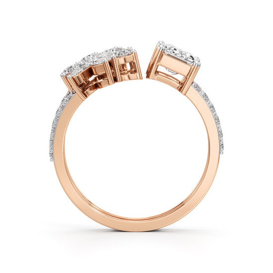 Regal Bloom Emerald Diamond Statement Ring