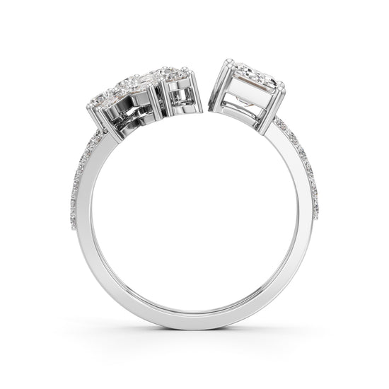 Regal Bloom Emerald Diamond Statement Ring