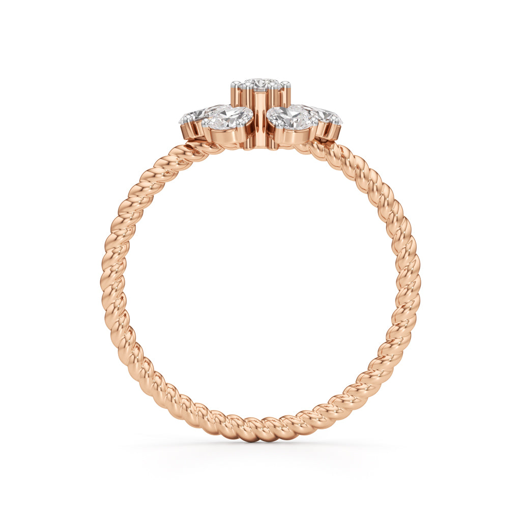 Twisted Bloom Petite Diamond Ring