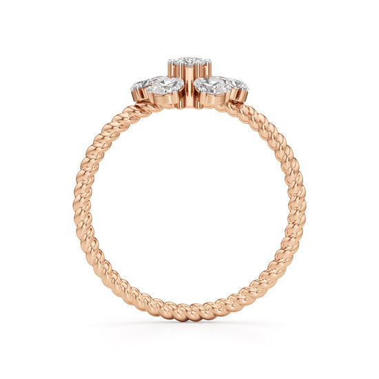 Twisted Bloom Petite Diamond Ring