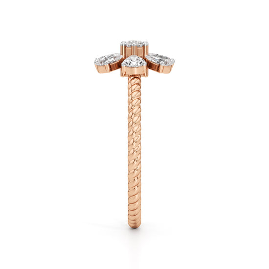 Twisted Bloom Petite Diamond Ring