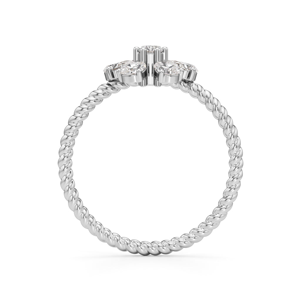 Twisted Bloom Petite Diamond Ring