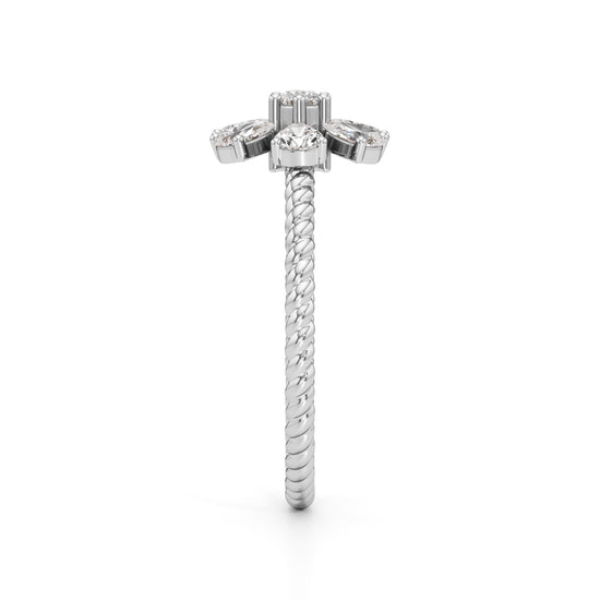 Twisted Bloom Petite Diamond Ring